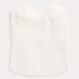 Polo Ralph Lauren Rib Knit White Strapless Corset Tube Top NWT Size XL